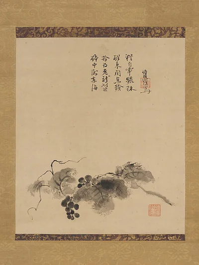 Grapes by Motsurin Jōtō (Bokusai)