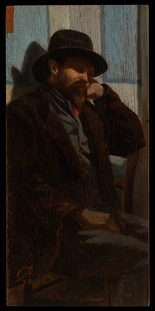 A Man Seated and Asleep by Giuseppe Abbati